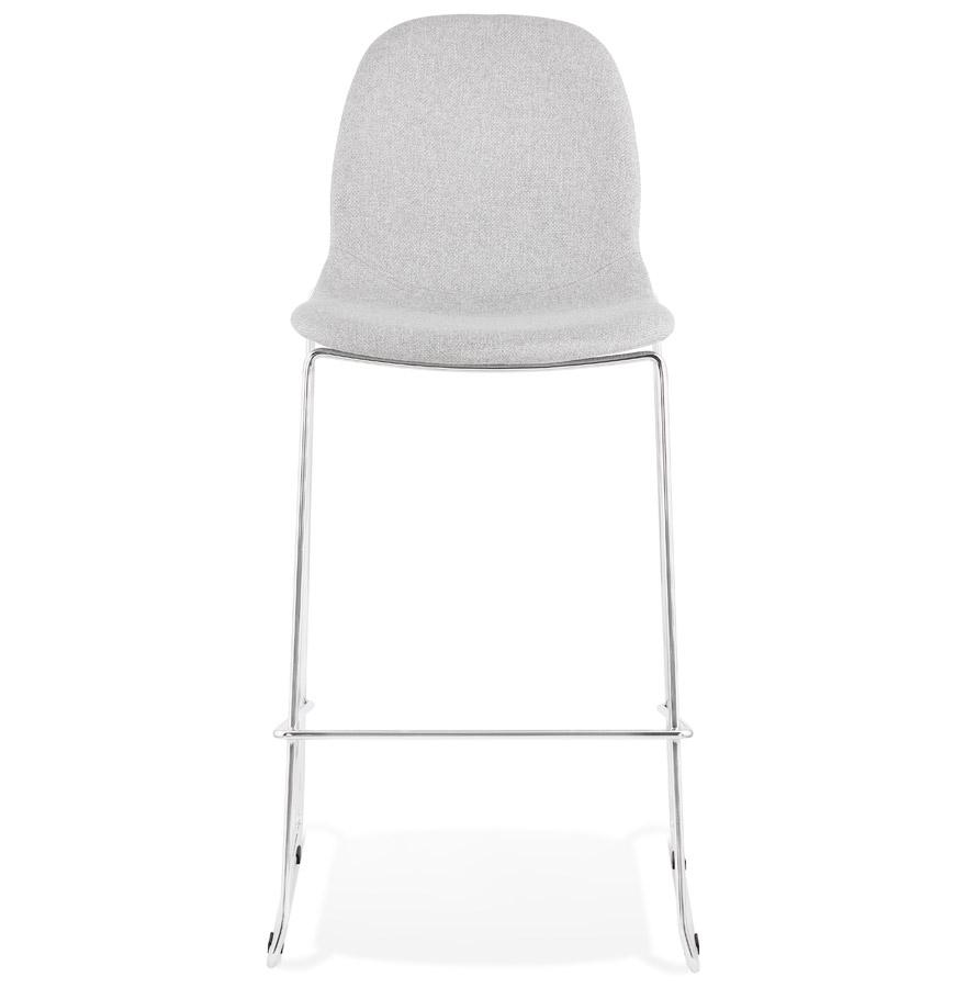 Kokoon Design FAKIR' Stackable Bar Stool In Light Gray Fabric And Chrome Metal Leg
