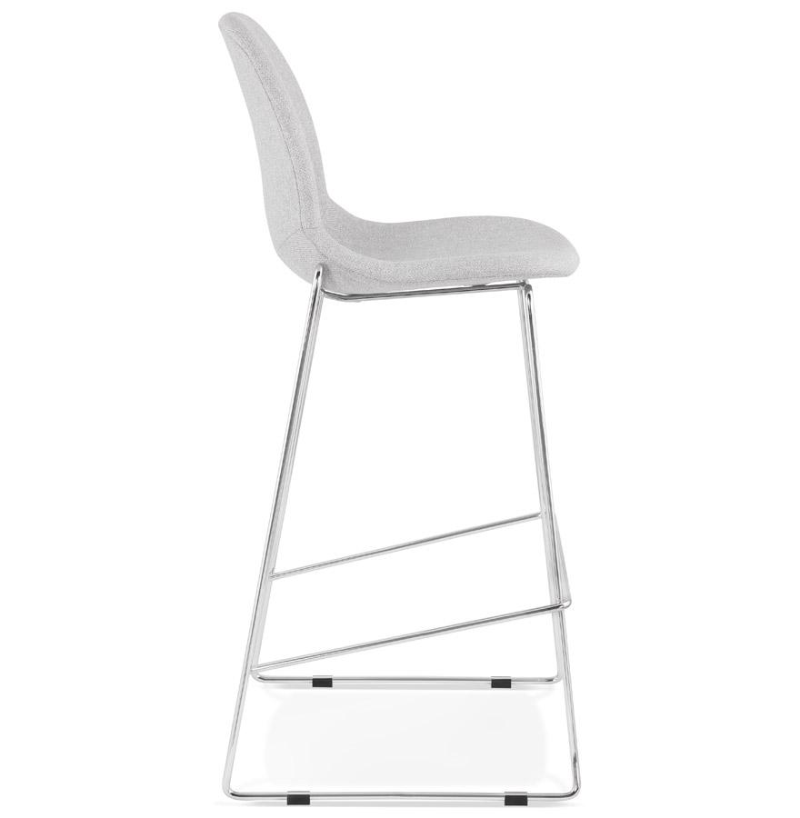 Kokoon Design FAKIR' Stackable Bar Stool In Light Gray Fabric And Chrome Metal Leg