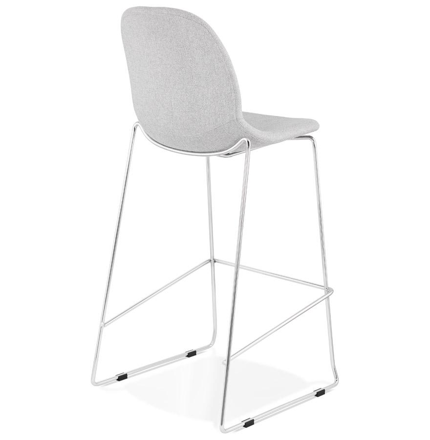 Kokoon Design FAKIR' Stackable Bar Stool In Light Gray Fabric And Chrome Metal Leg