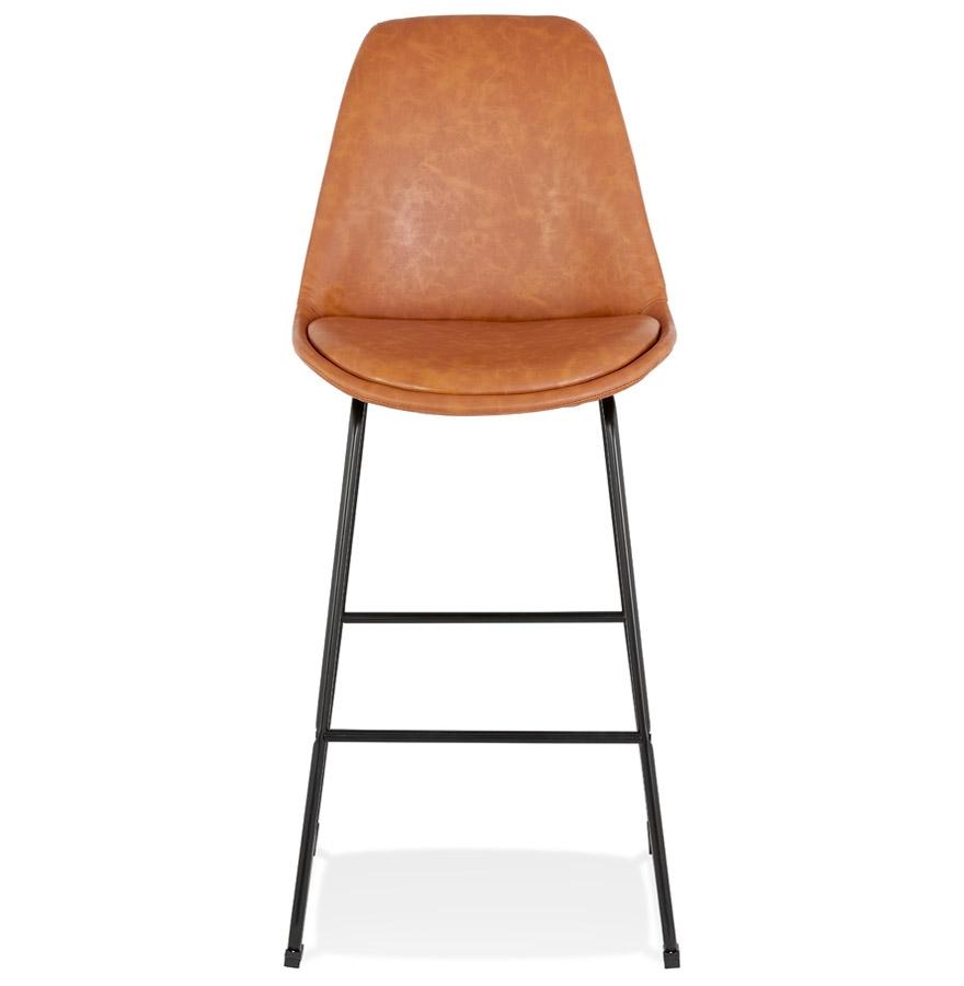 Kokoon Design FISH' Bar Stool In Brown Synthetic Material And Black Metal Legs