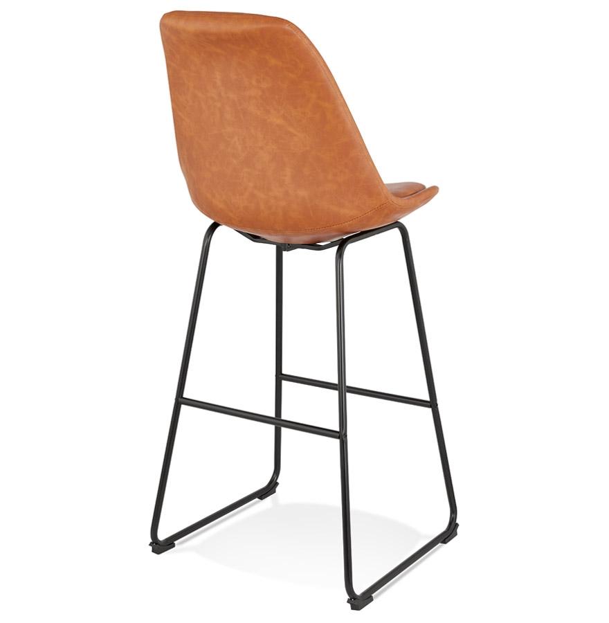 Kokoon Design FISH' Bar Stool In Brown Synthetic Material And Black Metal Legs