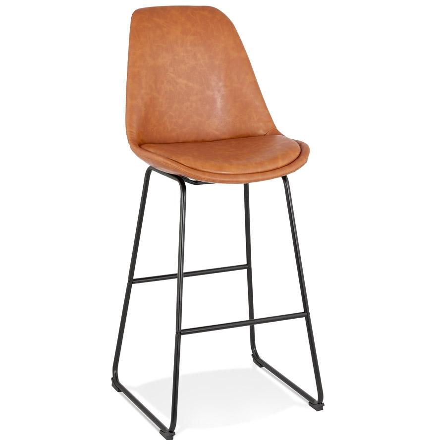 kokoon design FISH' bar stool in brown synthetic material and black metal legs