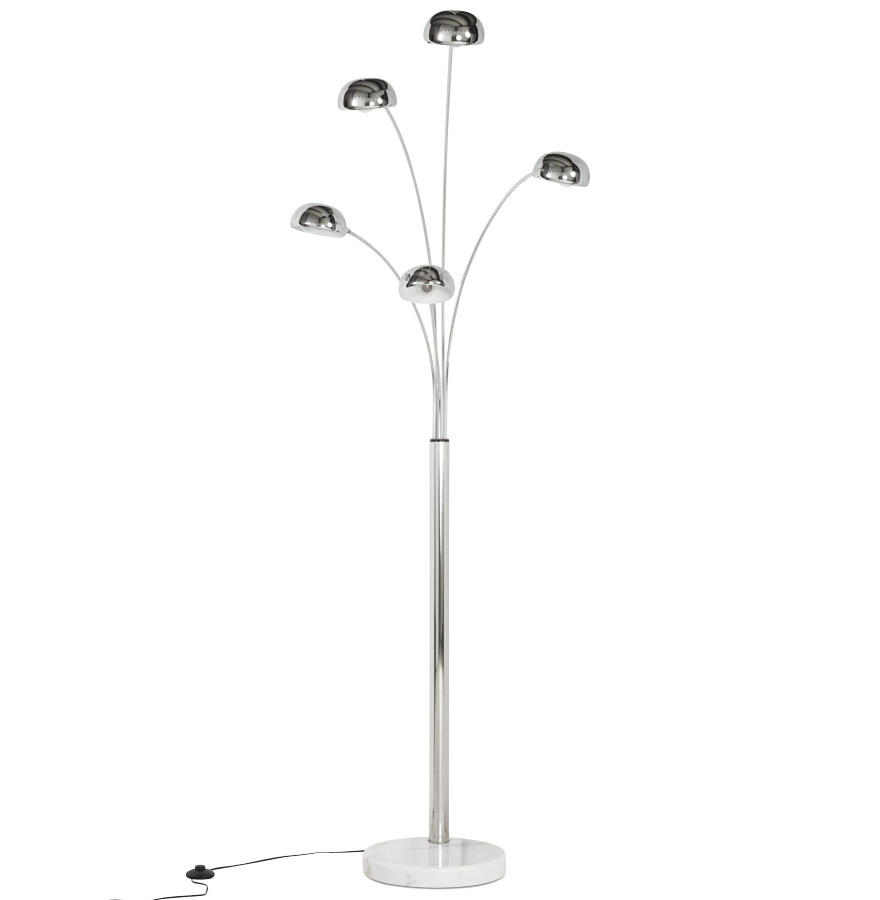Kokoon Design FIVE BOWS' 5-branched Floor Lamp In Chrome Metal
