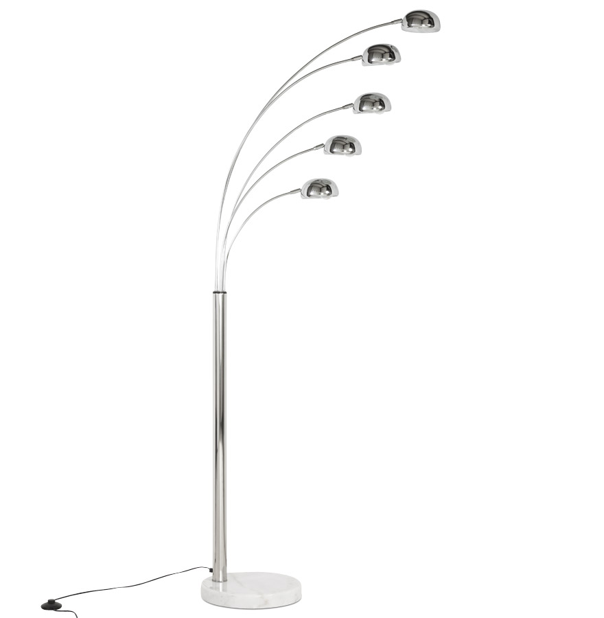 Kokoon Design FIVE BOWS' 5-branched Floor Lamp In Chrome Metal