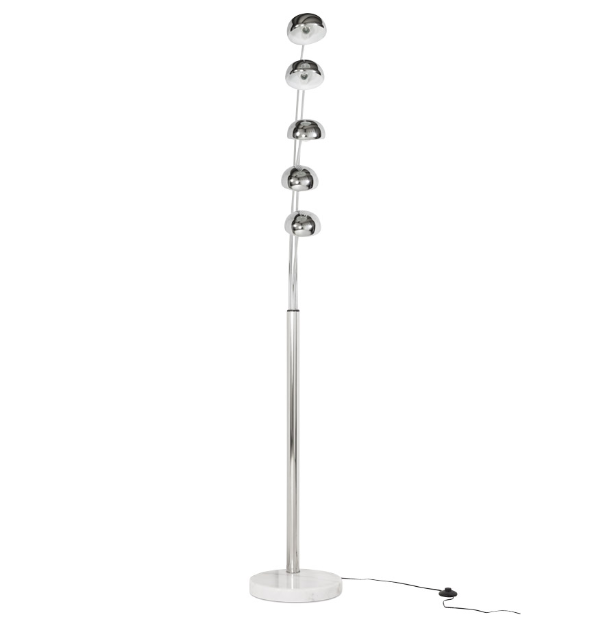 Kokoon Design FIVE BOWS' 5-branched Floor Lamp In Chrome Metal