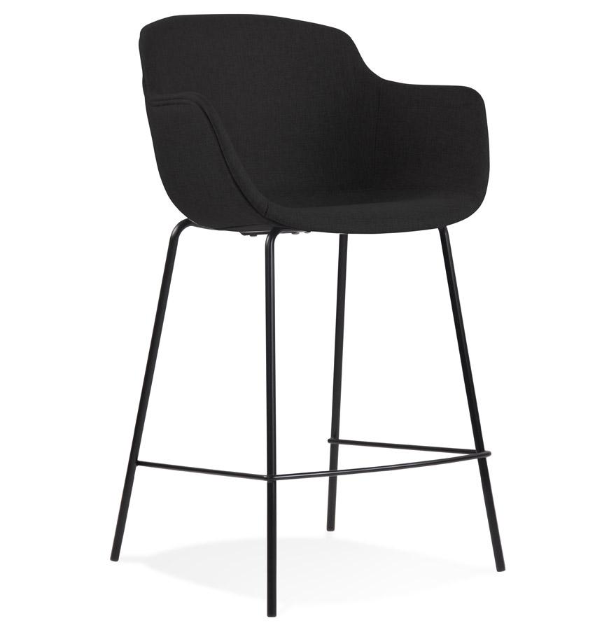 kokoon design FORTI MINI' mid-height snack stool in black fabric