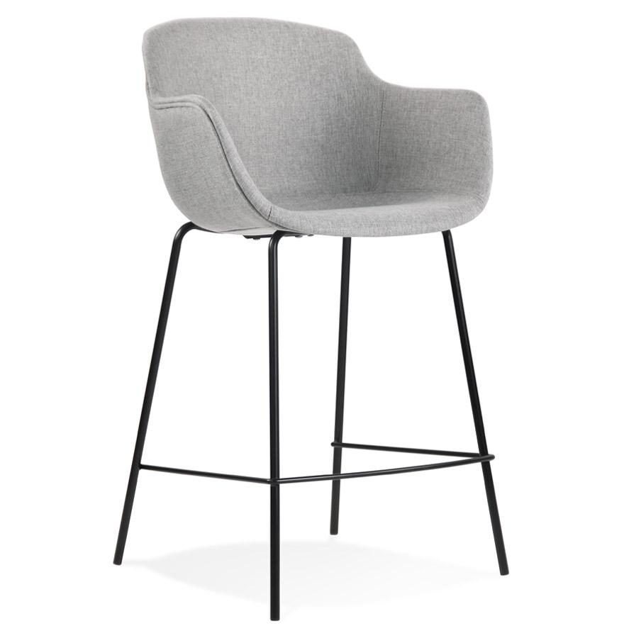 kokoon design FORTI MINI' mid-height snack stool in light gray fabric