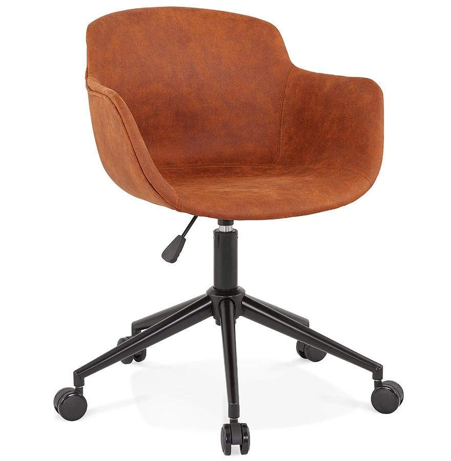 kokoon design FOSTER' office chair in brown microfiber on casters