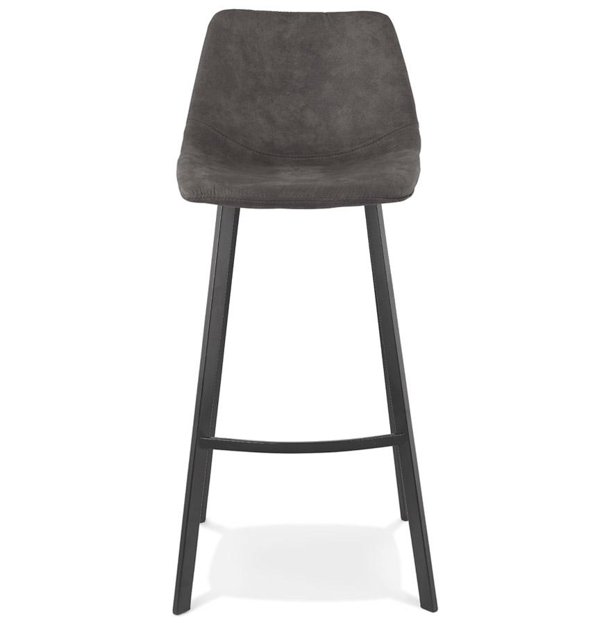 Kokoon Design FUJI' Bar Stool In Dark Gray Microfiber With Black Metal Leg
