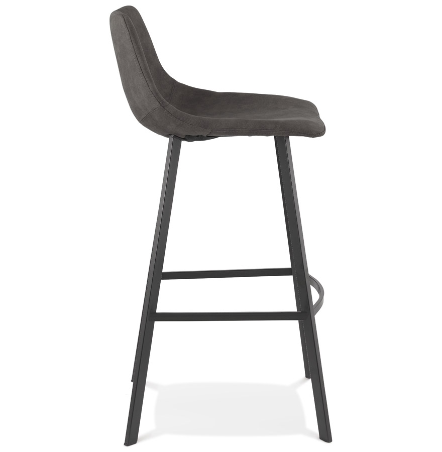 Kokoon Design FUJI' Bar Stool In Dark Gray Microfiber With Black Metal Leg