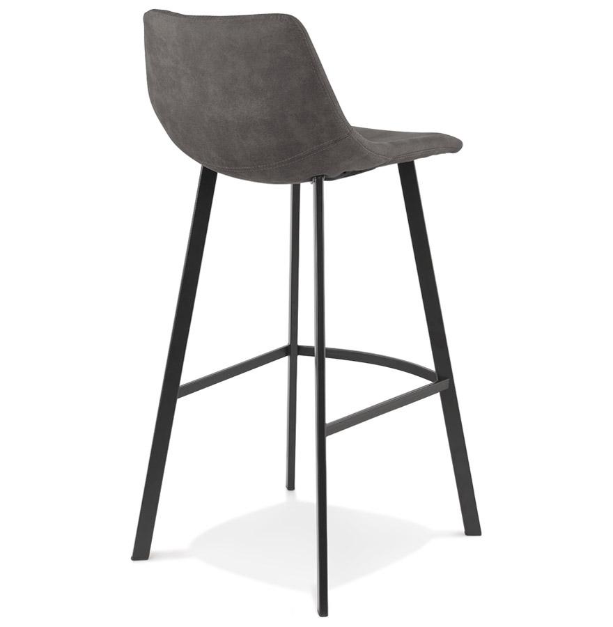 Kokoon Design FUJI' Bar Stool In Dark Gray Microfiber With Black Metal Leg