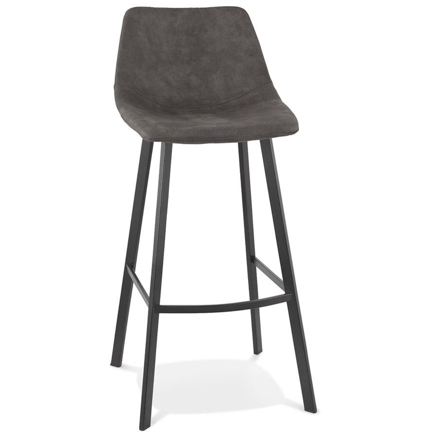kokoon design FUJI' bar stool in dark gray microfiber with black metal leg