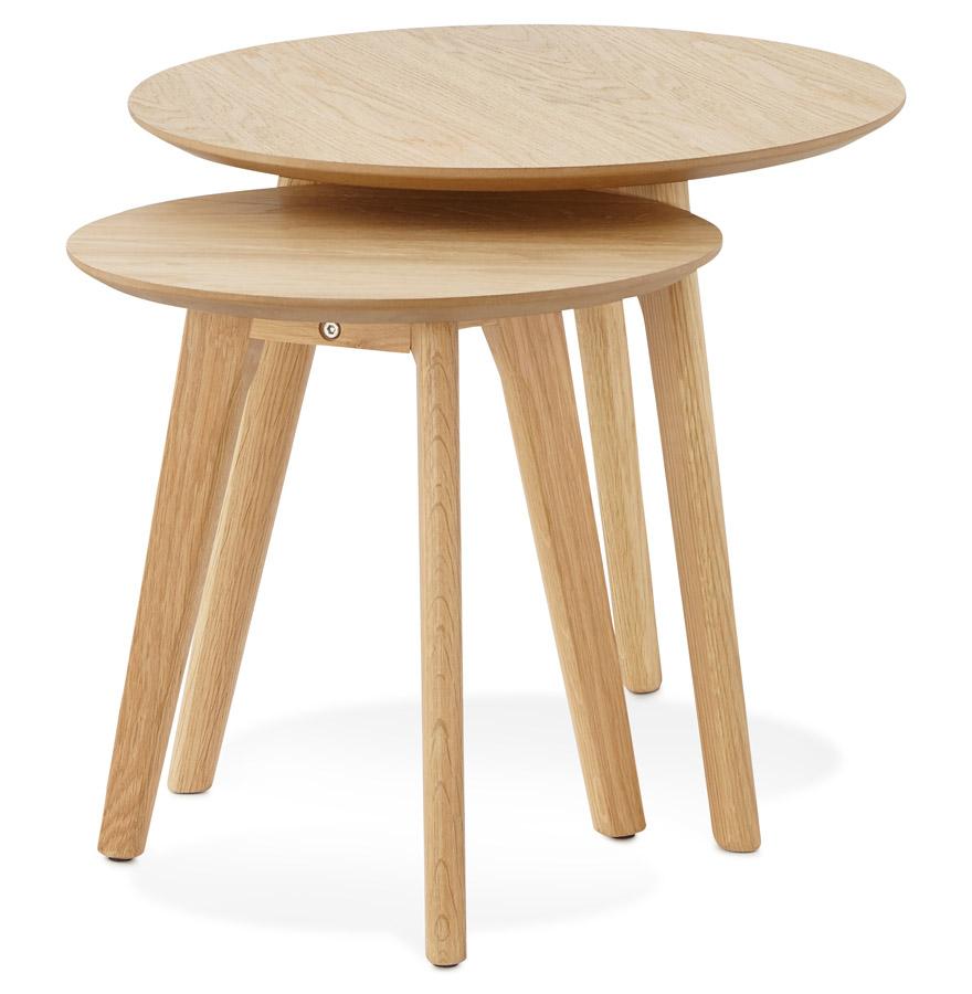 Kokoon Design GABY' Round Nesting Tables In Natural Wood