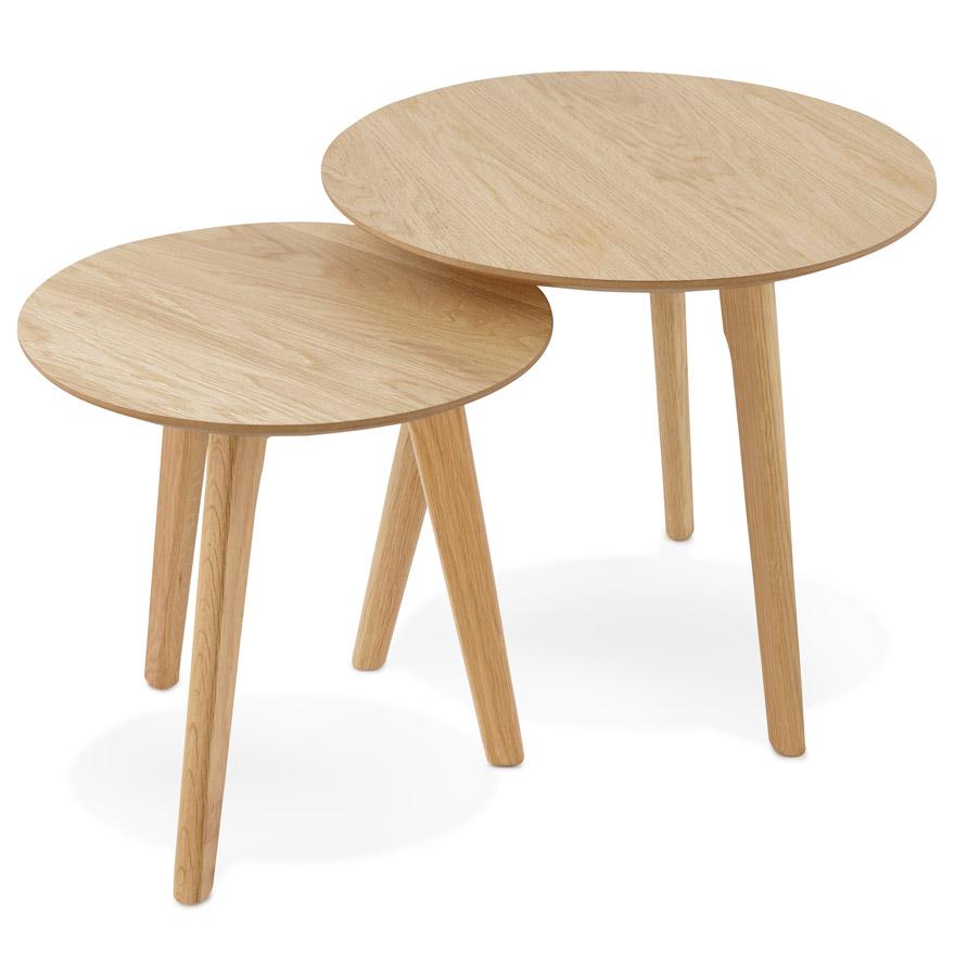 Kokoon Design GABY' Round Nesting Tables In Natural Wood