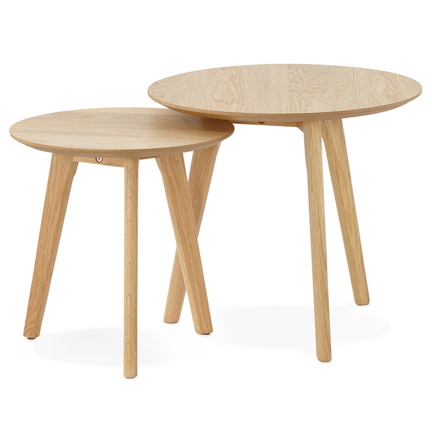 kokoon design GABY' round nesting tables in natural wood