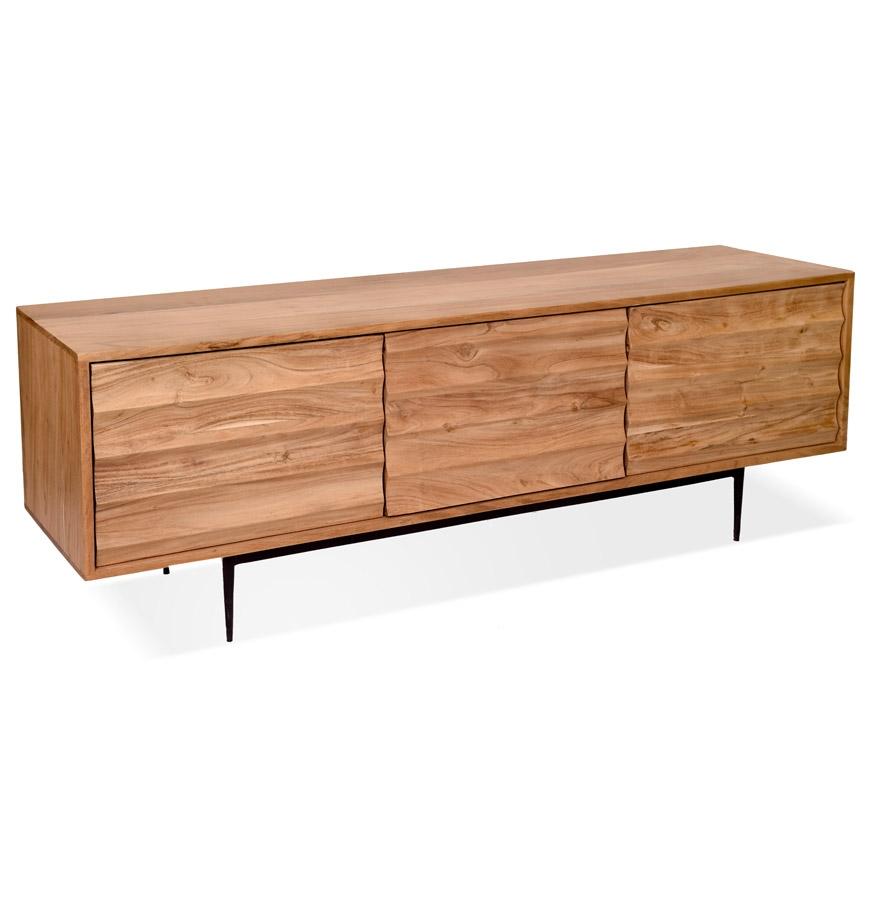 kokoon design GALILEO' designer TV cabinet in Acacia wood and black metal legs