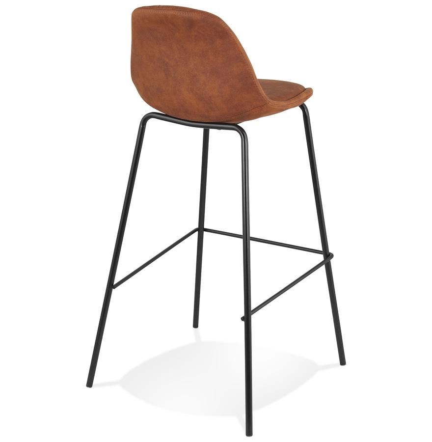 Kokoon Design GIRON' Bar Stool In Brown Microfiber And Black Metal Leg
