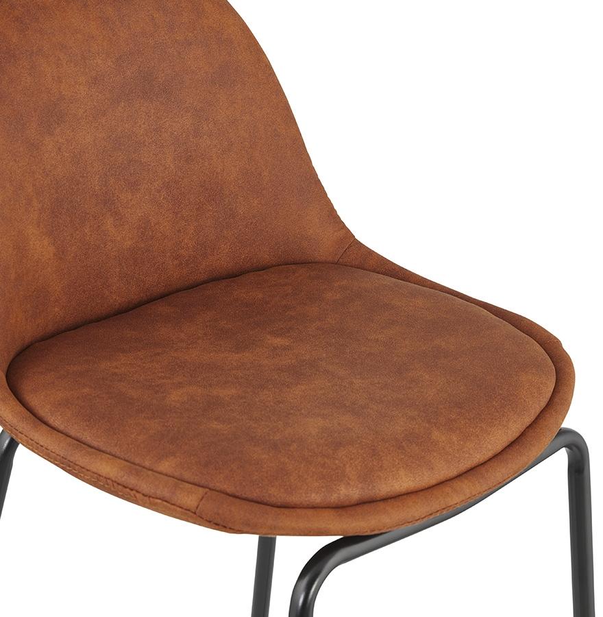 Kokoon Design GIRON' Bar Stool In Brown Microfiber And Black Metal Leg