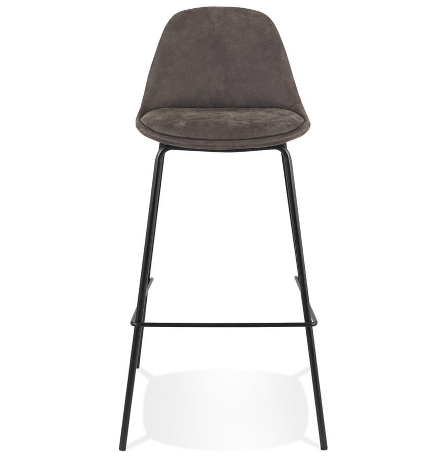 Kokoon Design GIRON' Bar Stool In Dark Gray Microfiber And Black Metal Leg