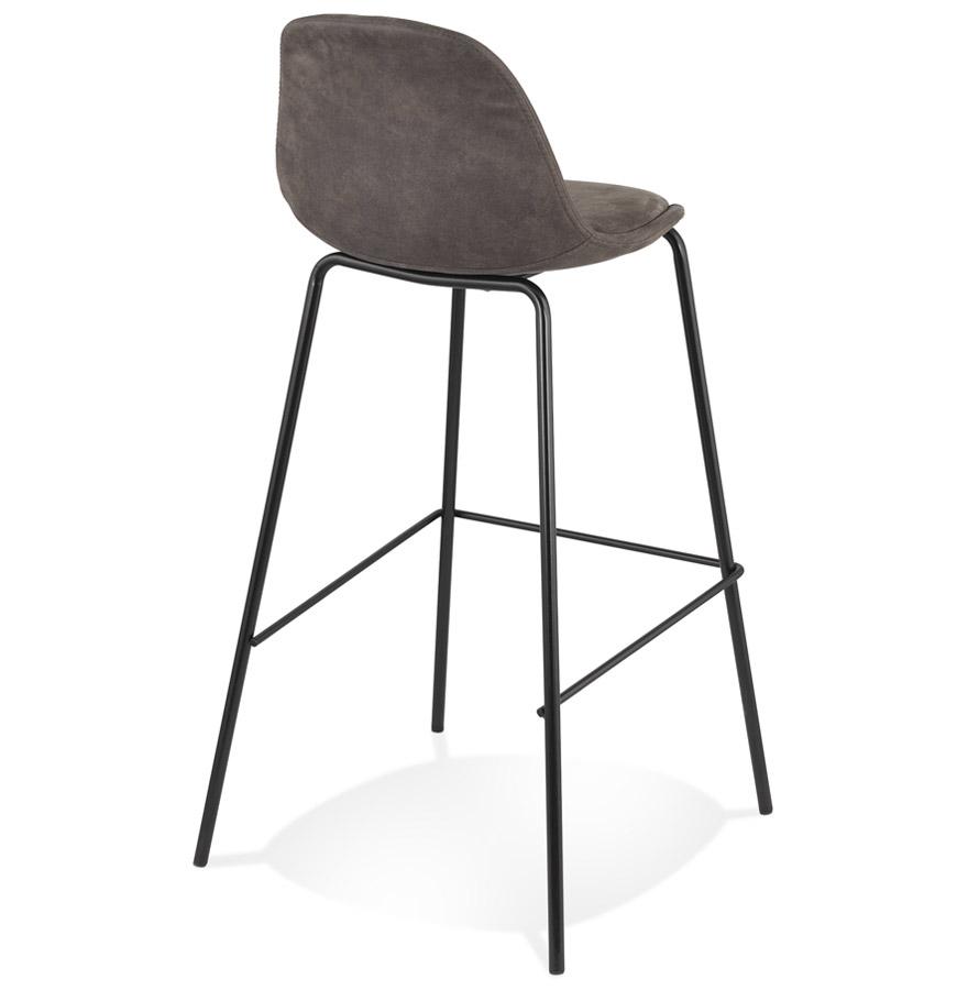 Kokoon Design GIRON' Bar Stool In Dark Gray Microfiber And Black Metal Leg