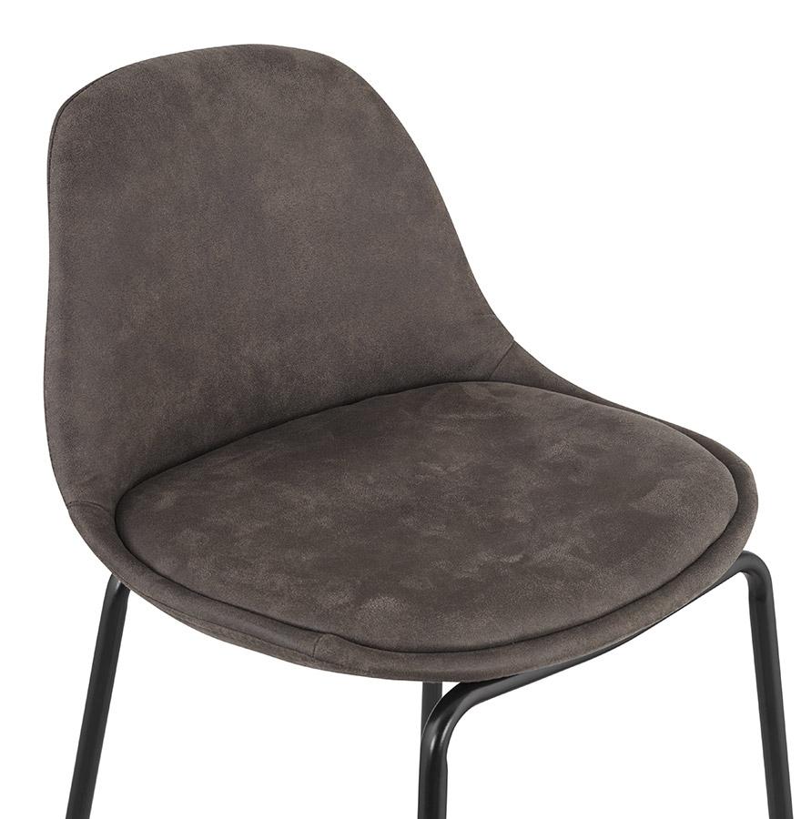 Kokoon Design GIRON' Bar Stool In Dark Gray Microfiber And Black Metal Leg