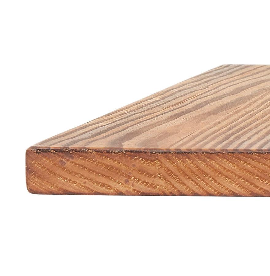 Kokoon Design GRAMY' Industrial Style High Table In Dark Wood And Gray Metal Legs - 70x70 Cm