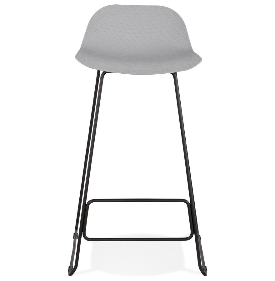 Kokoon Design Gray 'BABYLOS' Designer Bar Stool With Black Metal Legs
