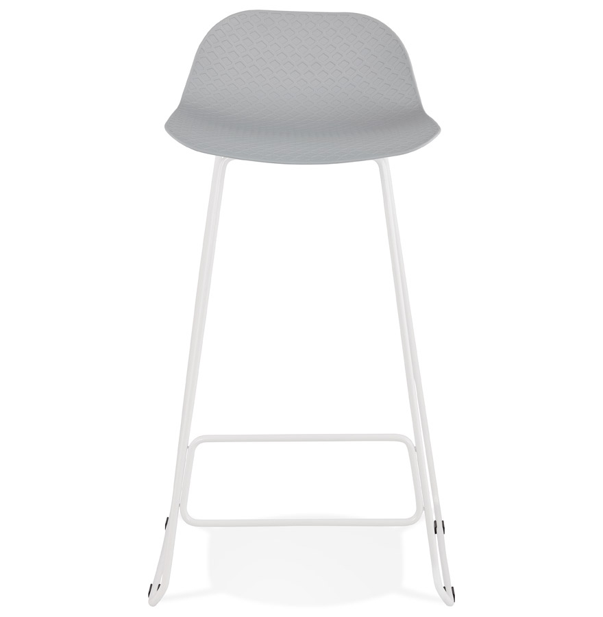 Kokoon Design Gray 'BABYLOS' Designer Bar Stool With White Metal Legs