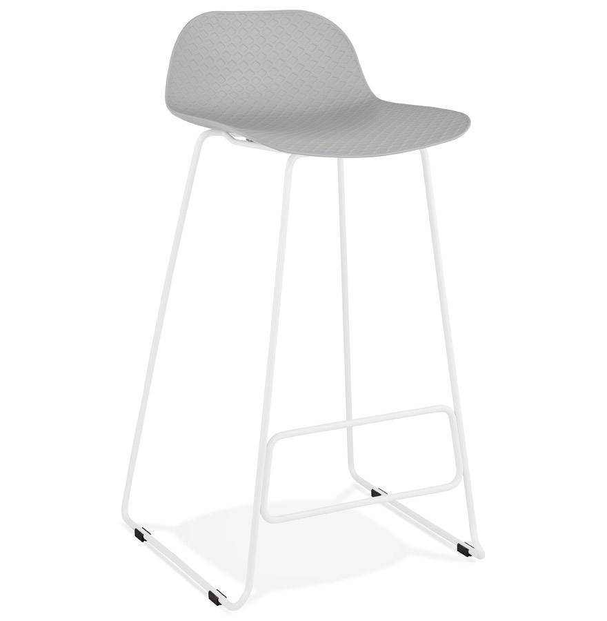 kokoon design Gray 'BABYLOS' designer bar stool with white metal legs kokoon design Gray 'BABYLOS' designer bar stool with white metal legs