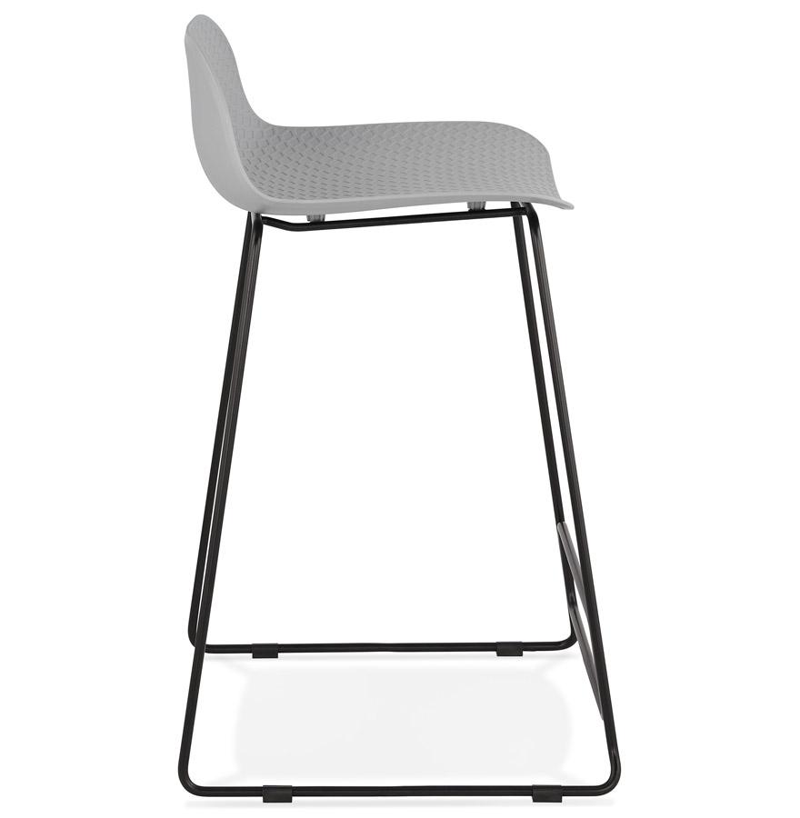 Kokoon Design Gray 'BABYLOS MINI' Mid-height Snack Stool With Black Metal Legs