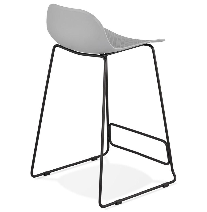 Kokoon Design Gray 'BABYLOS MINI' Mid-height Snack Stool With Black Metal Legs