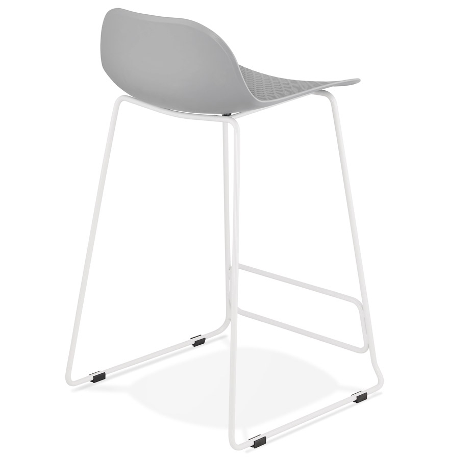 Kokoon Design Gray 'BABYLOS MINI' Mid-height Snack Stool With White Metal Legs