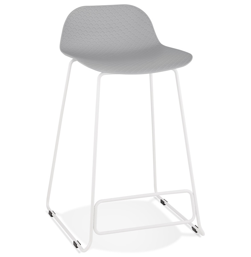 kokoon design Gray 'BABYLOS MINI' mid-height snack stool with white metal legs