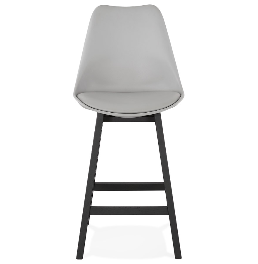 Kokoon Design Gray 'CAMILA MINI' Mid-height Snack Stool With Black Wooden Base