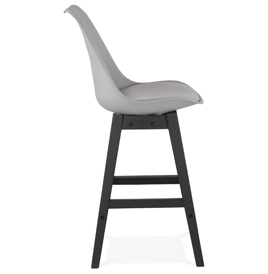 Kokoon Design Gray 'CAMILA MINI' Mid-height Snack Stool With Black Wooden Base