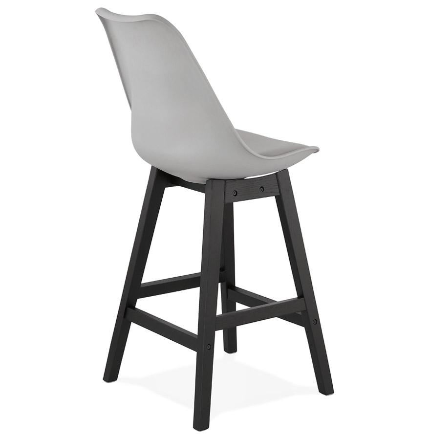Kokoon Design Gray 'CAMILA MINI' Mid-height Snack Stool With Black Wooden Base