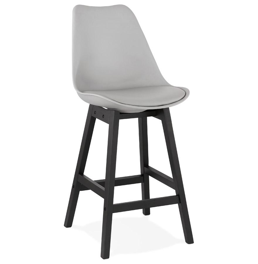 kokoon design Gray 'CAMILA MINI' mid-height snack stool with black wooden base