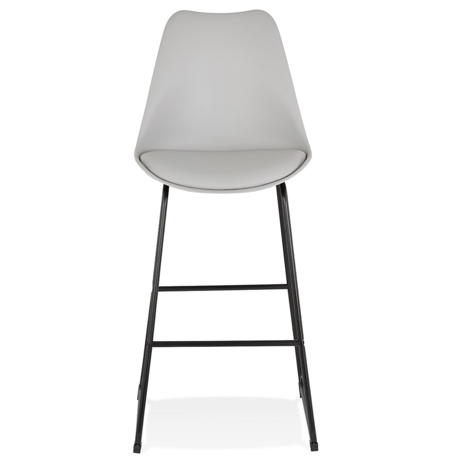 Kokoon Design Gray 'CHOKO' Bar Stool And Black Metal Legs
