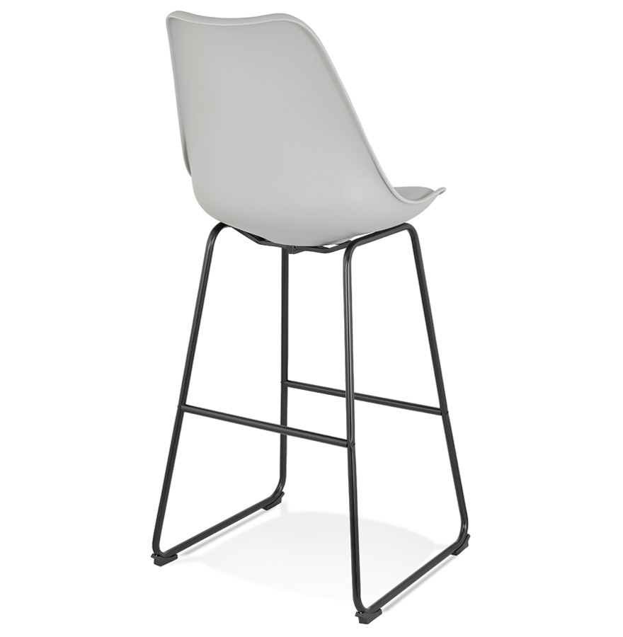 Kokoon Design Gray 'CHOKO' Bar Stool And Black Metal Legs
