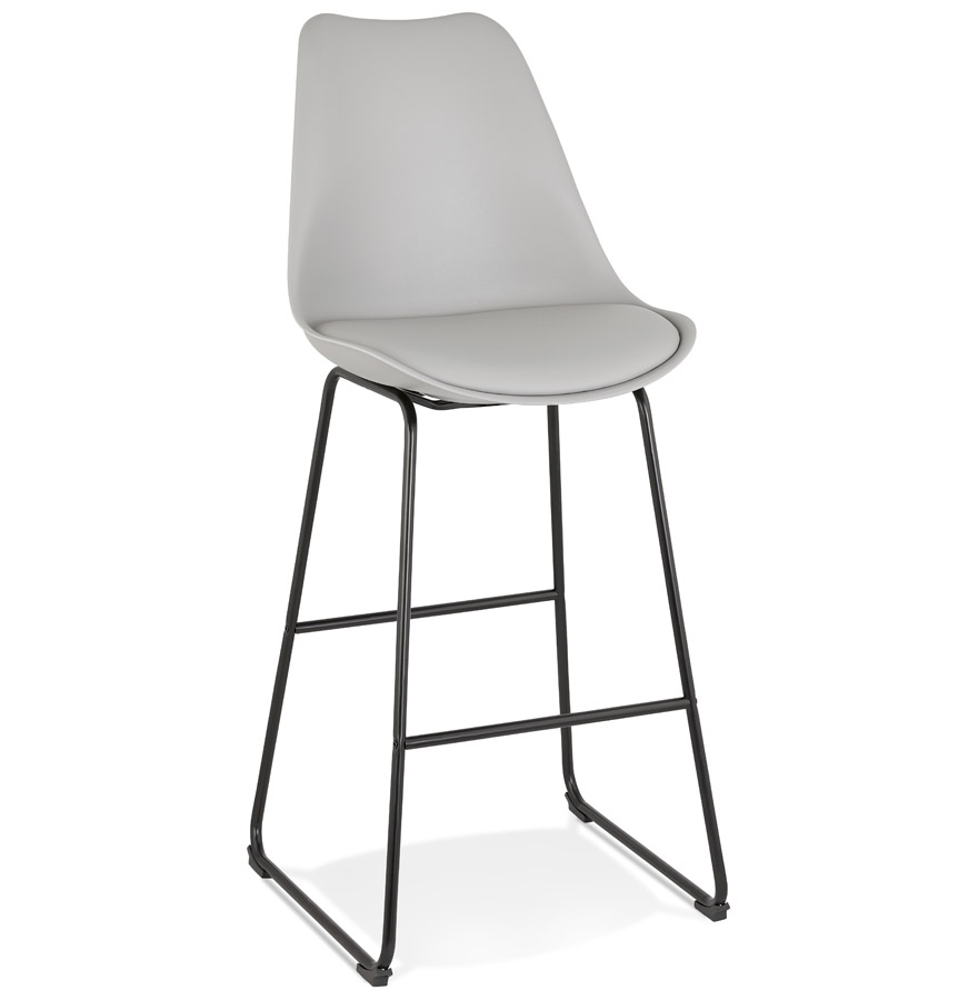 kokoon design Gray 'CHOKO' bar stool and black metal legs
