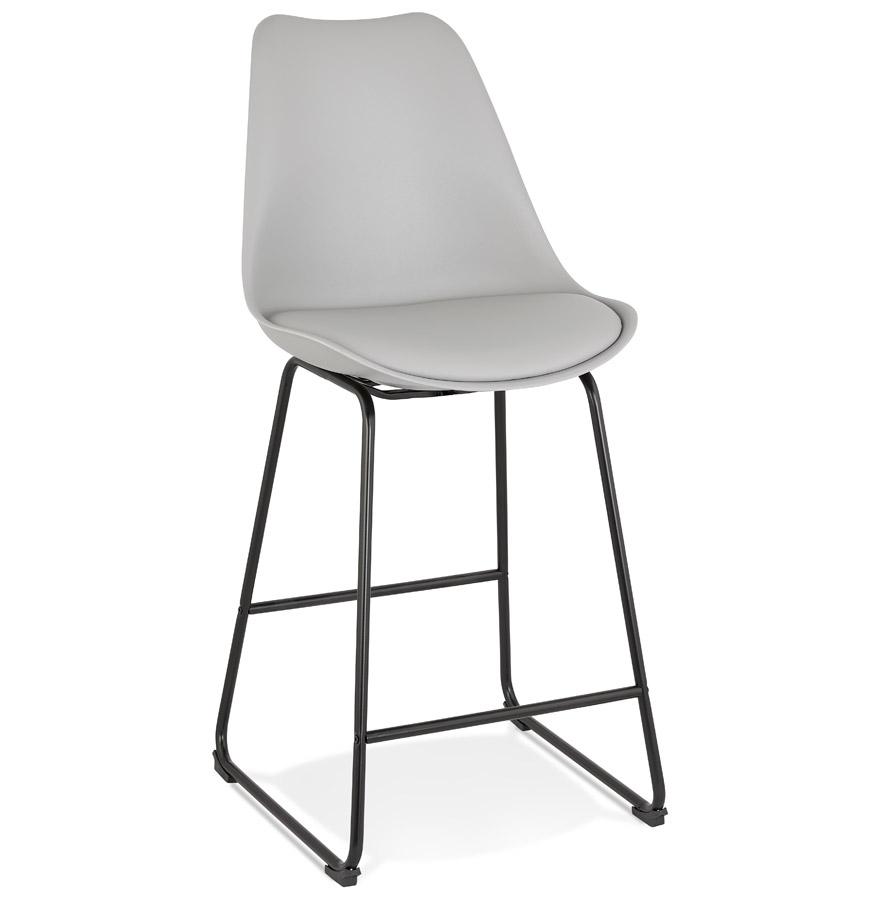 kokoon design Gray 'CHOKO MINI' mid-height snack stool with black metal legs