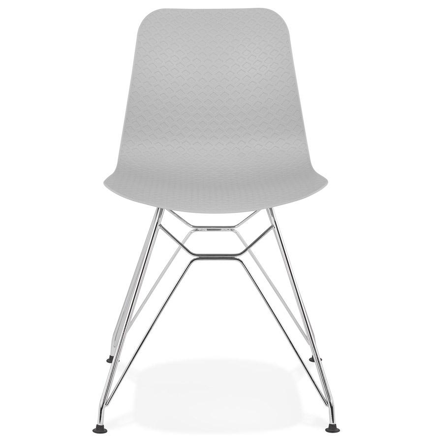 Kokoon Design Gray 'GAUDY' Designer Chair With Chrome Metal Base