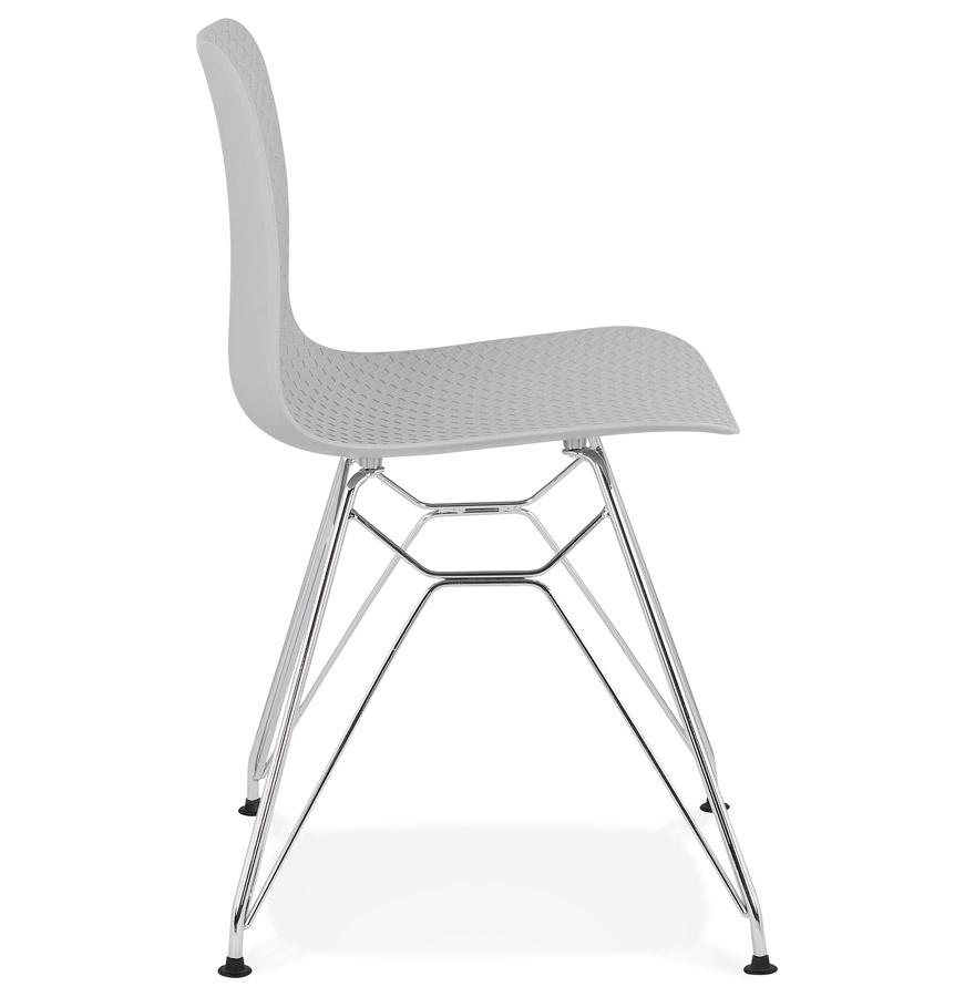 Kokoon Design Gray 'GAUDY' Designer Chair With Chrome Metal Base