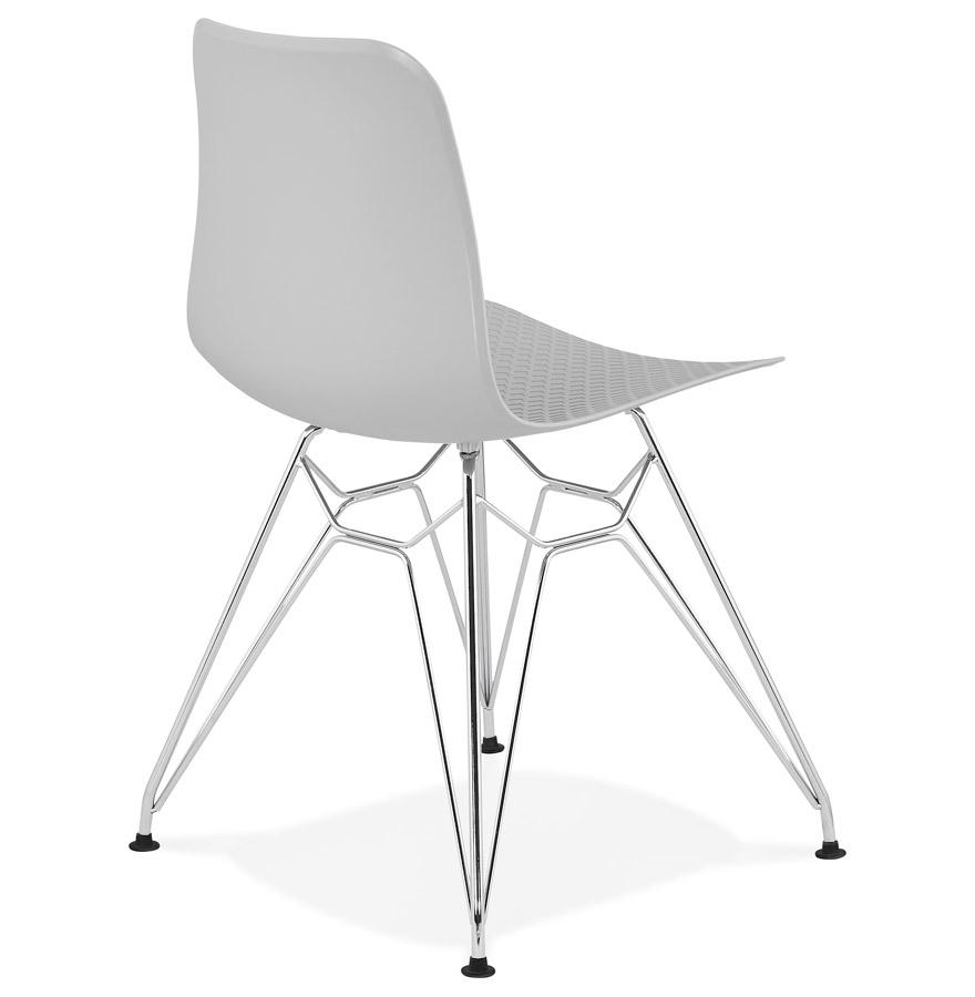 Kokoon Design Gray 'GAUDY' Designer Chair With Chrome Metal Base
