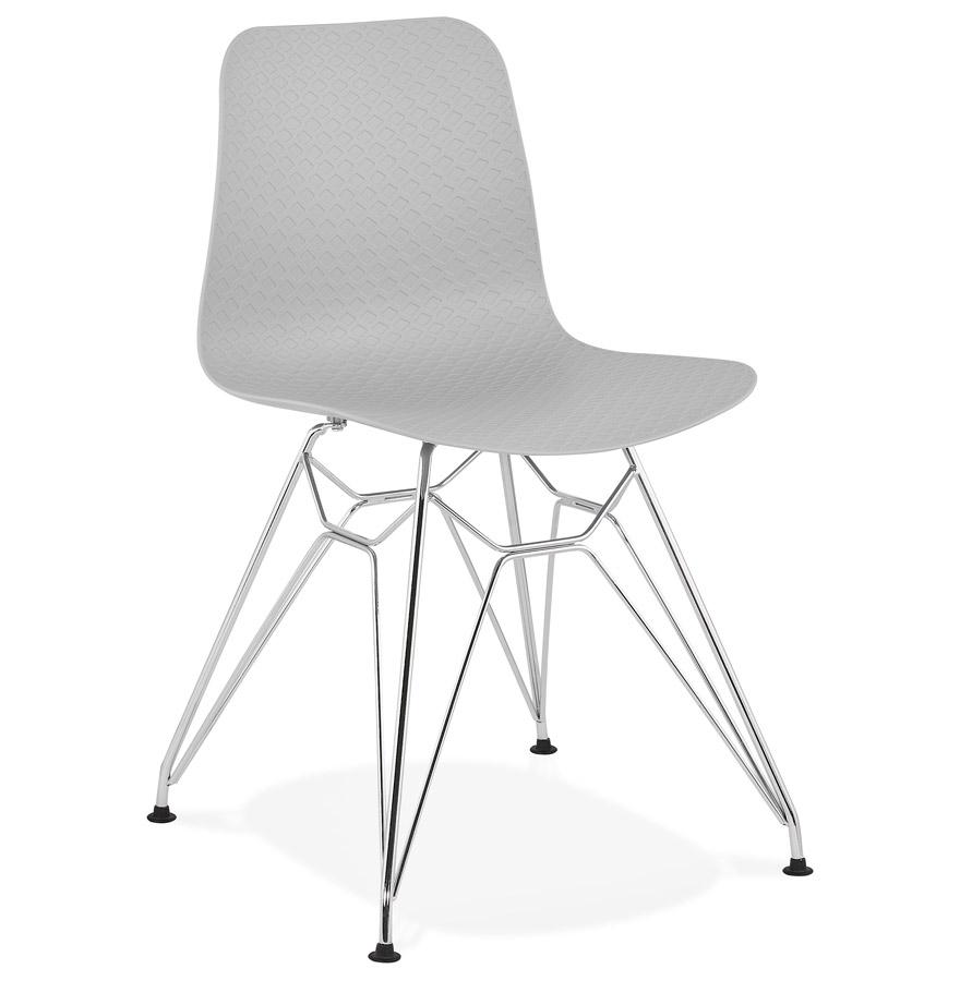 kokoon design Gray 'GAUDY' designer chair with chrome metal base