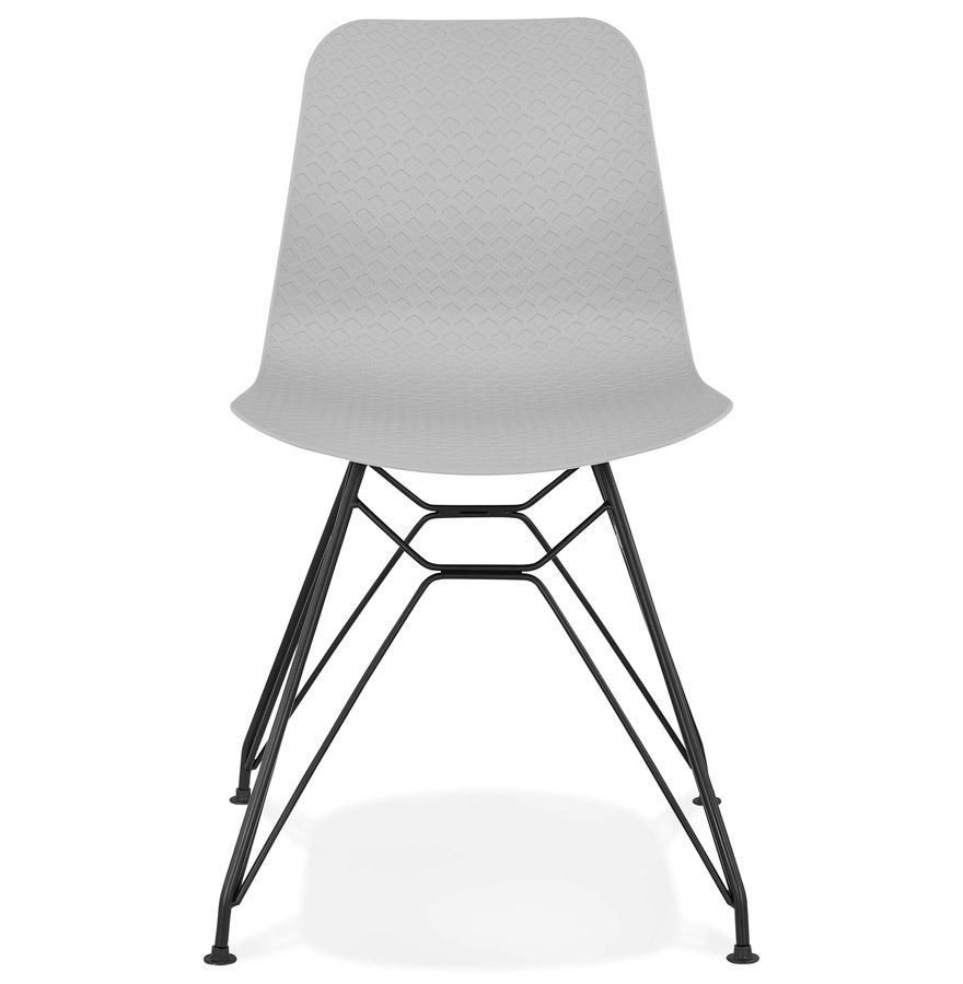 Kokoon Design Gray Industrial Style 'GAUDY' Designer Chair With Black Metal Base