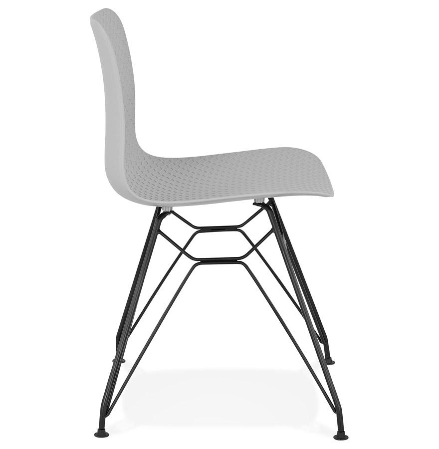 Kokoon Design Gray Industrial Style 'GAUDY' Designer Chair With Black Metal Base