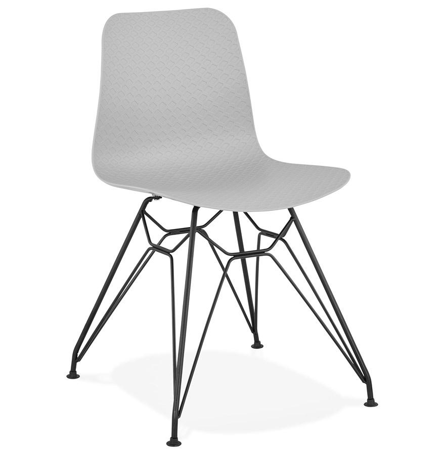kokoon design Gray industrial style 'GAUDY' designer chair with black metal base