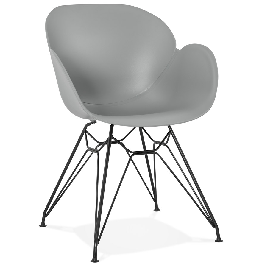 kokoon design Gray industrial style 'SATELIT' designer chair with black metal legs