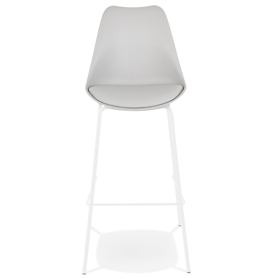 Kokoon Design Gray 'LEMON' Designer Bar Stool With White Metal Leg